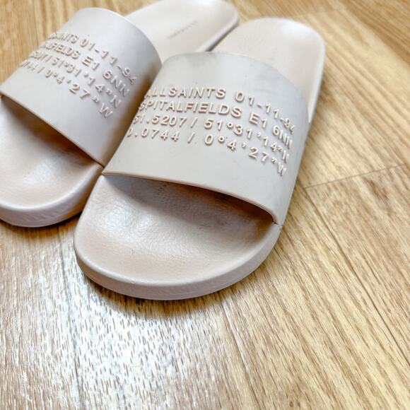AllSaints Renegade Slides Misty Pink Sandals - Picture 3 of 6